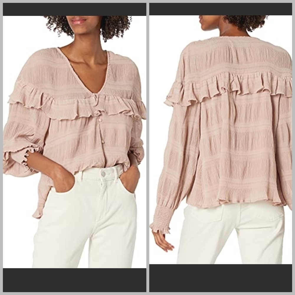 KENDALL + Kylie pink ruffle blouse S